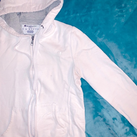 White Champion Zip Up Hoodie - Picture 3 of 3